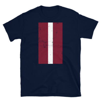 Latvia Baltic Sea Europe Riga Distressed Flag Short-Sleeve Unisex T-Shirt