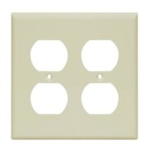 Utilitech 2-Gang Standard Size Ivory Plastic Indoor Duplex Wall Plate 10-Pack 