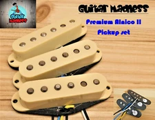 G.M. Premium Alnico II's Cream Strat Stratocaster Single Coil Set For Fender