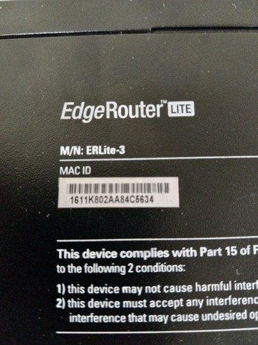 UBIQUITI EDGEROUTER LITE 3-PORT GIGABIT ROUTER ERLITE-3 W/ AC ADAPTER & Ethernet - Picture 7 of 8