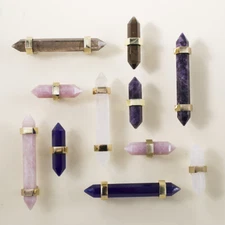 Brass Natural Crystal Wardrobe Door Knob Drawer Pull Furniture Cabinet Handle