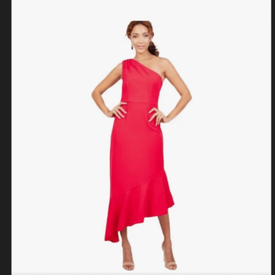 Anthropologie Hutch One Shoulder Asymmetrical Ruffle Hem Dress S | eBay