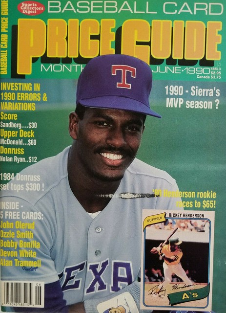 Baseball Card Price Guide Magazine June 1990 Rickey Henderson No Baseball Card Price Guide Magazine June 1990 Rickey Henderson No