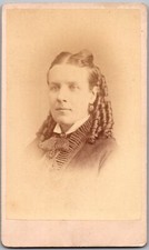 ANTIQUE CDV CIRCA 1870S RIDER & GEHRIG LADY IN DRESS CHICAGO ILLINOIS