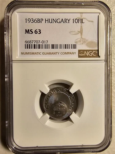 Hungary 10 Filler 1936BP NGC MS 63