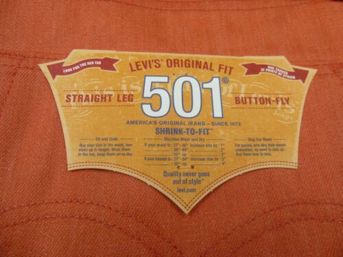 Levis 501 Shrink to Fit koralle roh Knopfleiste Jeans 40 x 32 Herren $ 70 neu Etikett - Bild 2 von 4