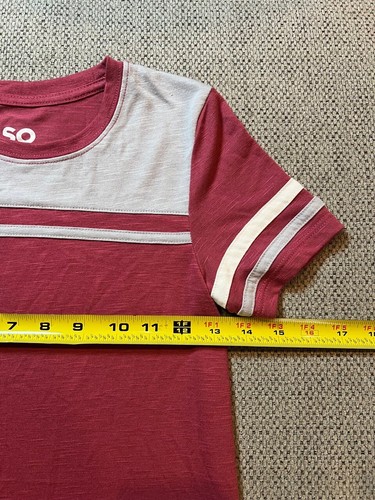 SO TShirt Dress Girls Medium 8 Crimson Red Grey Soft Short Sleeve Ringer Casual - Picture 5 of 6