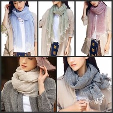 Sciarpa di lino donna uomo mélange tinta unita estiva lino foulard lino scarf