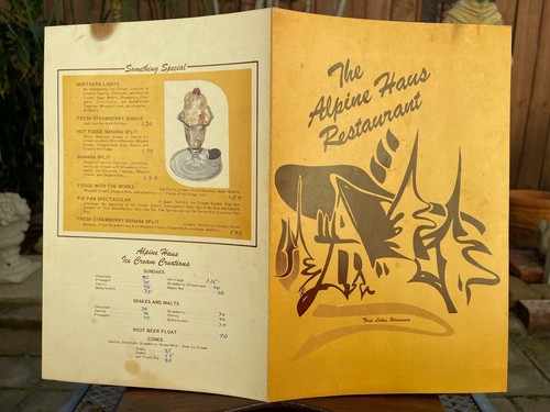 1970's Original Menu THE ALPINE HAUS RESTAURANT Three Lakes Wisconsin - Picture 6 of 6
