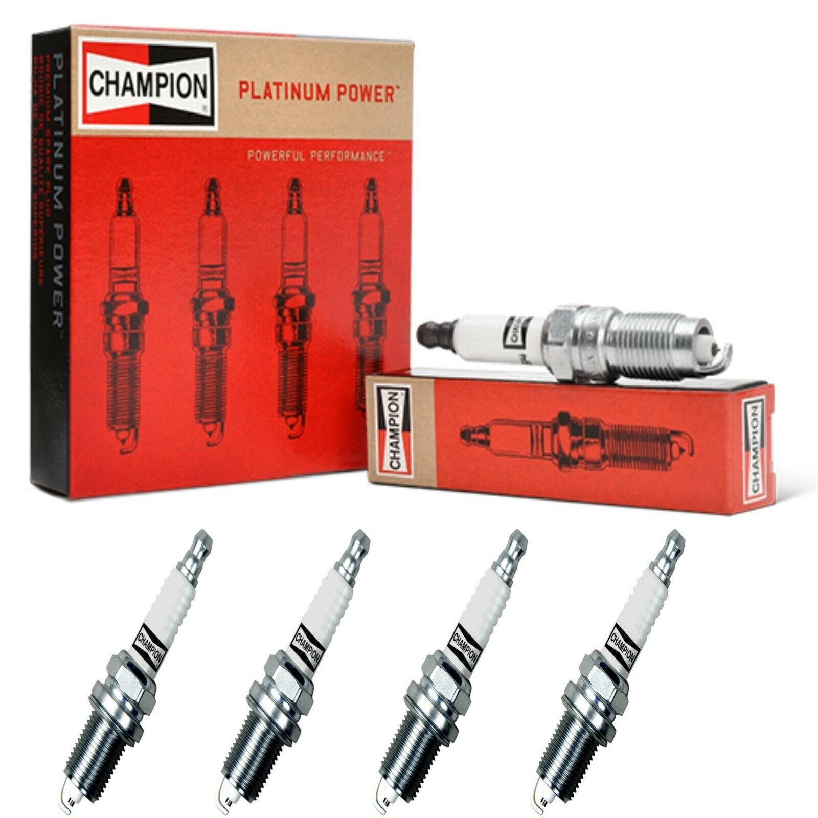 4 Champion Platinum Spark Plugs Set for HONDA CIVIC DEL SOL 1993-1997 L4-1.6L