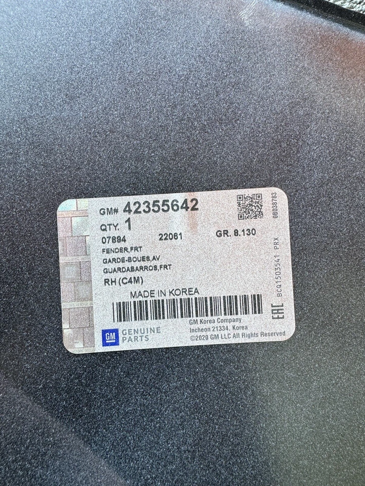 Guardabarros delantero derecho para Chevy Passenger 42355642 Chevrolet Spark 16-22 Foto 3 de 3