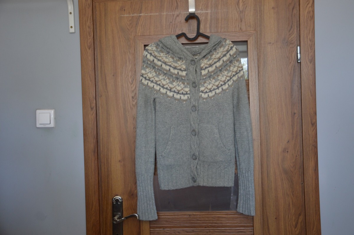 Zara TRF Jacquard Pattern fairisle Cardigan Hood ASO Hermione