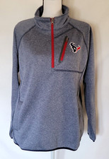 NFL Team Apparel Womens Houston Texans Quarter Zip Pullover w/ Pockets SZ L New
