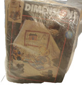 1999 Dimensions Stamped Cross Stitch Kit, Old Teddies Quilt, 34x43