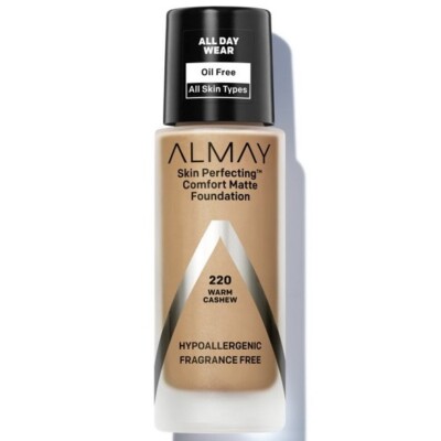 Fond De Teint Almay Skin Perfecting Comfort Matte – Teinte 220 Warm Cashew – 30 Ml Neuf
