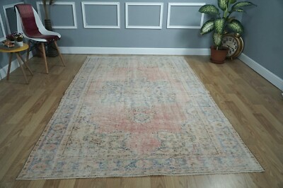 Vintage Area Rug, Turkish Oushak Rug, Boho Home Decor Carpet 5.48x8.73 ft H-2290
