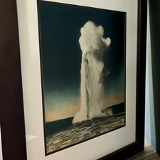 Haynes Yellowstone Old Faithful  Hand Colored Vintage Art