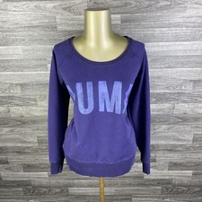 PUMA Graphic Print Round Neck Indigo Pullover Sweatshirt Women's Size Medium