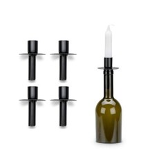 NaDeco Flaschen Kerzenhalter 4 Stk | Teelichthalter Flasche | Weinflaschen