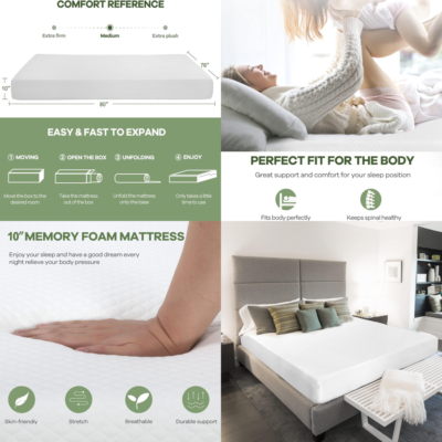 #ad KING Gel Memory Foam ON SALE Bed Mattress Soft NO BACK PAIN Stress Relief 10quot; $463.49
