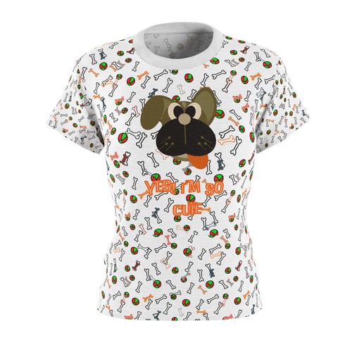 Niedliches Welpen-T-Shirt Knochen und Kugeln Thema ""All Over Print"" Damen schneiden & nähen - Bild 7 von 11