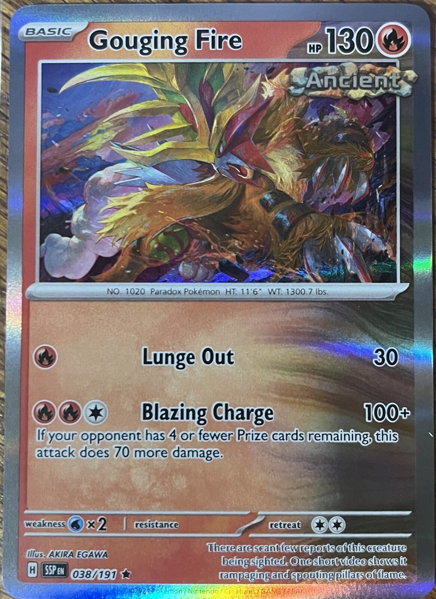 gouging fire ancient pokemon card ex 188/162 Wx2 / None / 2 Artist Pokemon Gouging Fire 038/191 Holo