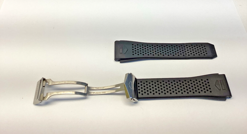 Tag Heuer FT6217 Black Rubber Band Connected SBR8A Watch Strap FC5090 BT6265