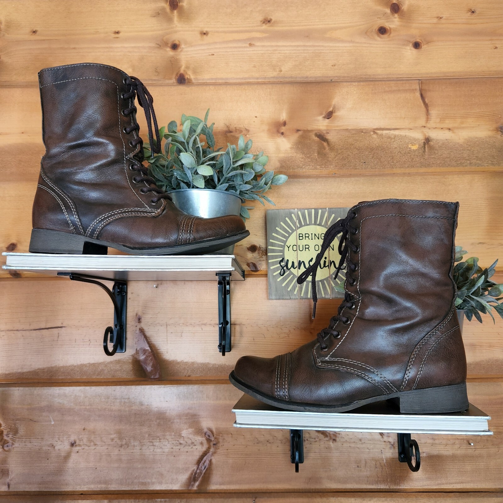 steve madden troopa combat boot brown