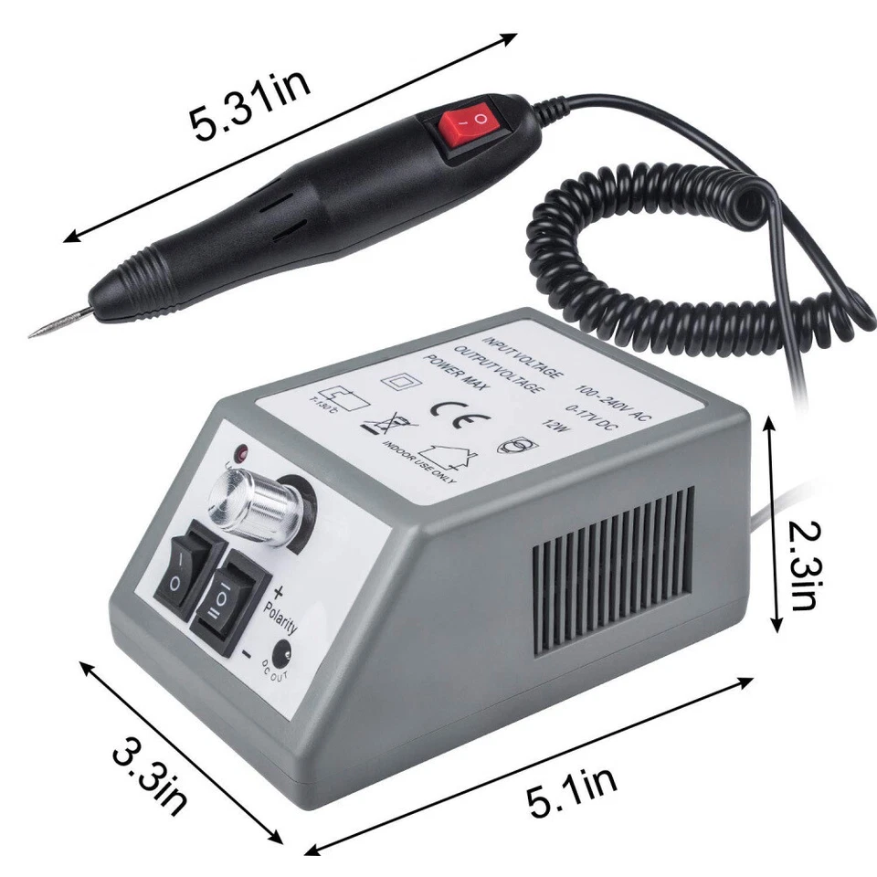 Profi Nagelfräser Elektrisch Nagelfeile Set Pediküre Maniküre Nail Art 6 Bits - Bild 3 von 4