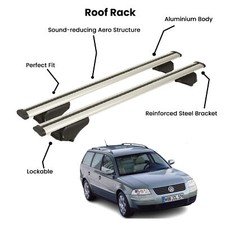 2 Pcs Silver Cross Bars For Volkswagen Passat Sw 2000-2004