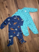 carters sleepers boy 6 months Lot Of 2 Zip Up Footed Sleeper Pajamas