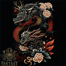 Chinese Dragons Fantasy Mens T-Shirt 100 Cotton