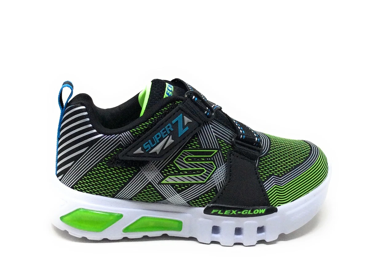Skechers Baby Boys S Lights Flex Glow Parrox Sneakers Black Lime