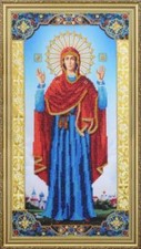Bead embroidery kit Icon of the Mother of God "Unbreakable wall" hand embroidery