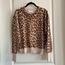 Elodie Small Leopard Print Crew Neck Sweater