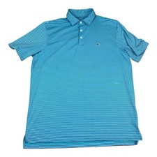 Vineyard Vines Performance Polo Shirt, Blue Striped, Men  s Size Large