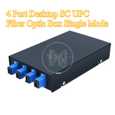 4 Port Desktop SC UPC Fiber Optic Box Single Mode Fully Equipped Patch Panel