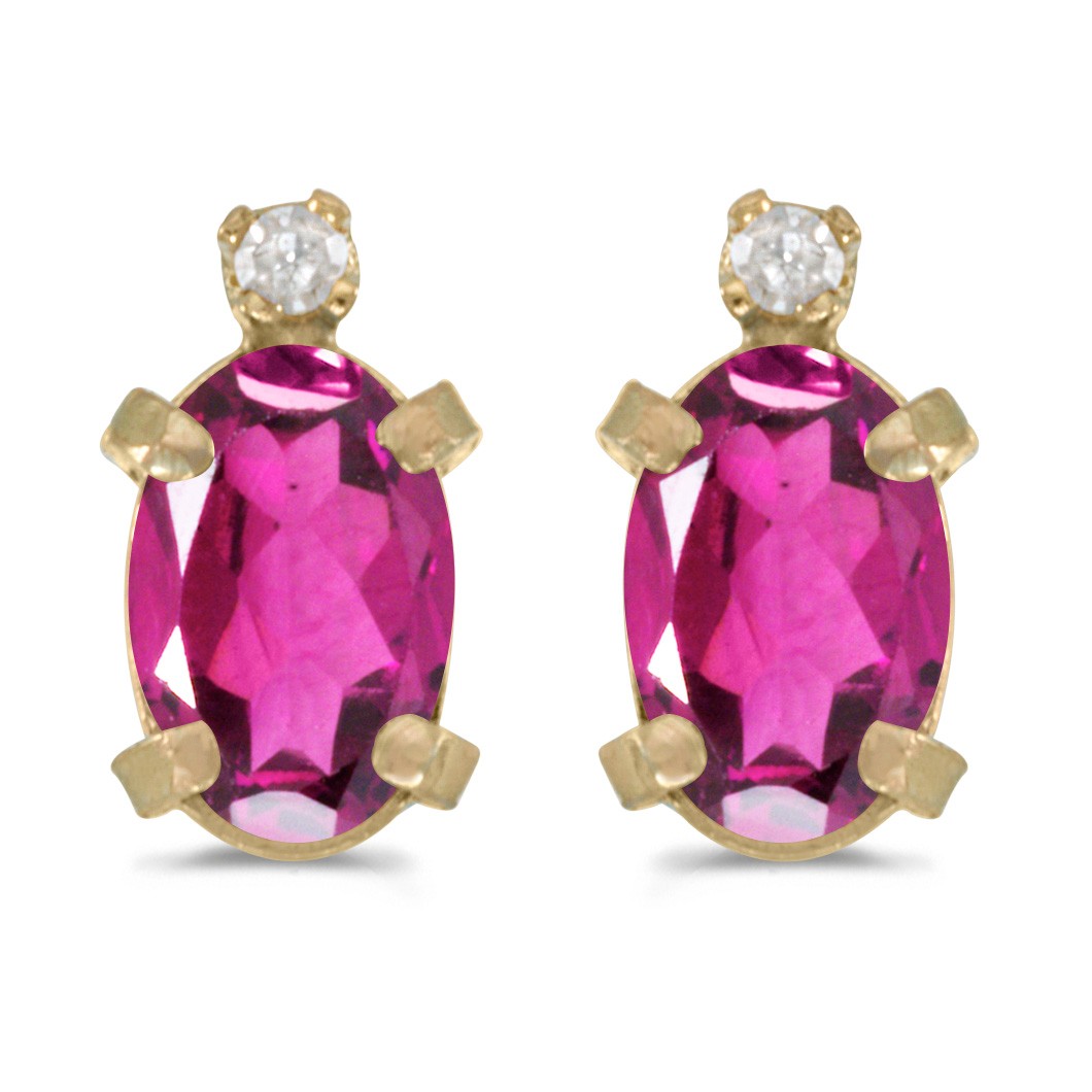 Овальный розовый топаз с бриллиантовой каймой LXR 14k Gelbgold 086 карата 81290₽