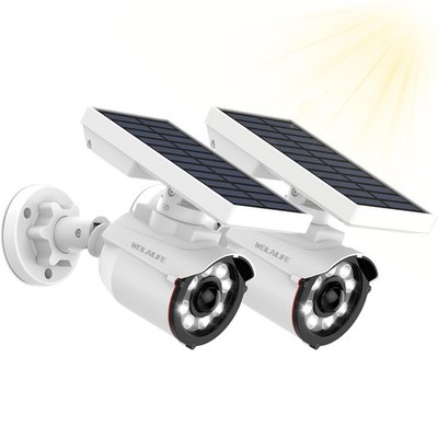 WEILAILIFE Solar Motion Sensor Light Outdoor Wireless Security Floodlight Fake S