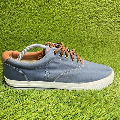 Polo Ralph Lauren Vaughn Mens Size 10 Blue Brown Casual Classic Shoes Sneakers
