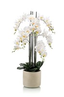 Artplants Phalaenopsis KüNstlich Cecile, Keramiktopf, Weiß, 100Cm