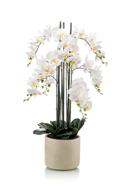 Artplants Phalaenopsis KüNstlich Cecile, Keramiktopf, Weiß, 100Cm-image