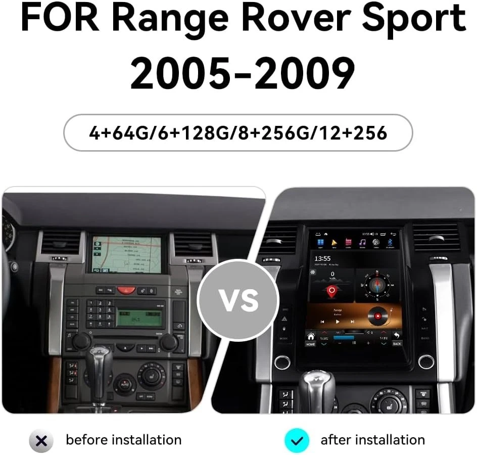 12.1" Android 13 Radio GPS Stereo For Land Rover Range Rover Sport L320 2005-09 Foto 2 de 4