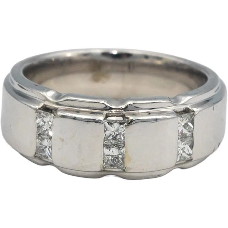 14k White Gold Jewelry Round Cut Diamond Band Ring 0.60CT Size 8