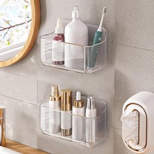 2pc Acrylic Wall Mount Organizer, Adhesive Clear Cabinet Door Organizer,Acryl...