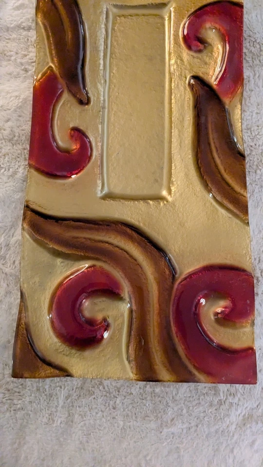 Modern Fused Glass Center Piece 31"X12 - Image 2 of 4