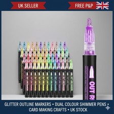Double Line Outline Pens Metallic Glitter Markers for Drawing Writing