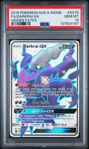 Pokemon Sun & Moon Hidden Fates - PSA 10 Darkrai GX SV70/SV94