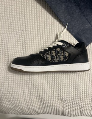 Dior B27 Oblique Low Top Sneakers Black White Beige Leather Fabric Logo Men's