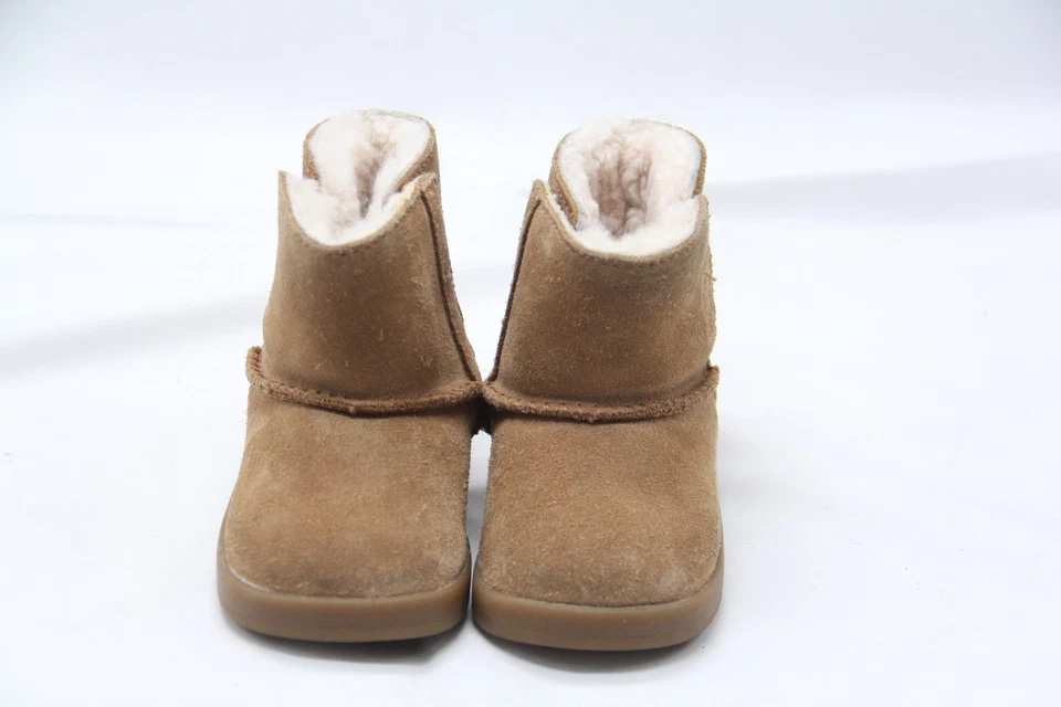 UGG KEELAN Boots Baby Shoes Size 02/03 Brown CHESTNUT Suede Sheepskin 1096089I - Image 2 of 4